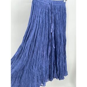 Flowy Maxi Skirt Women Medium* Blue Cotton Western Boho Cottage Country Festival